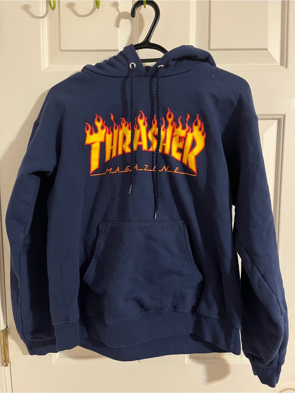 Thrasher Magazine Blue Hoodie Sweatshirt, Small